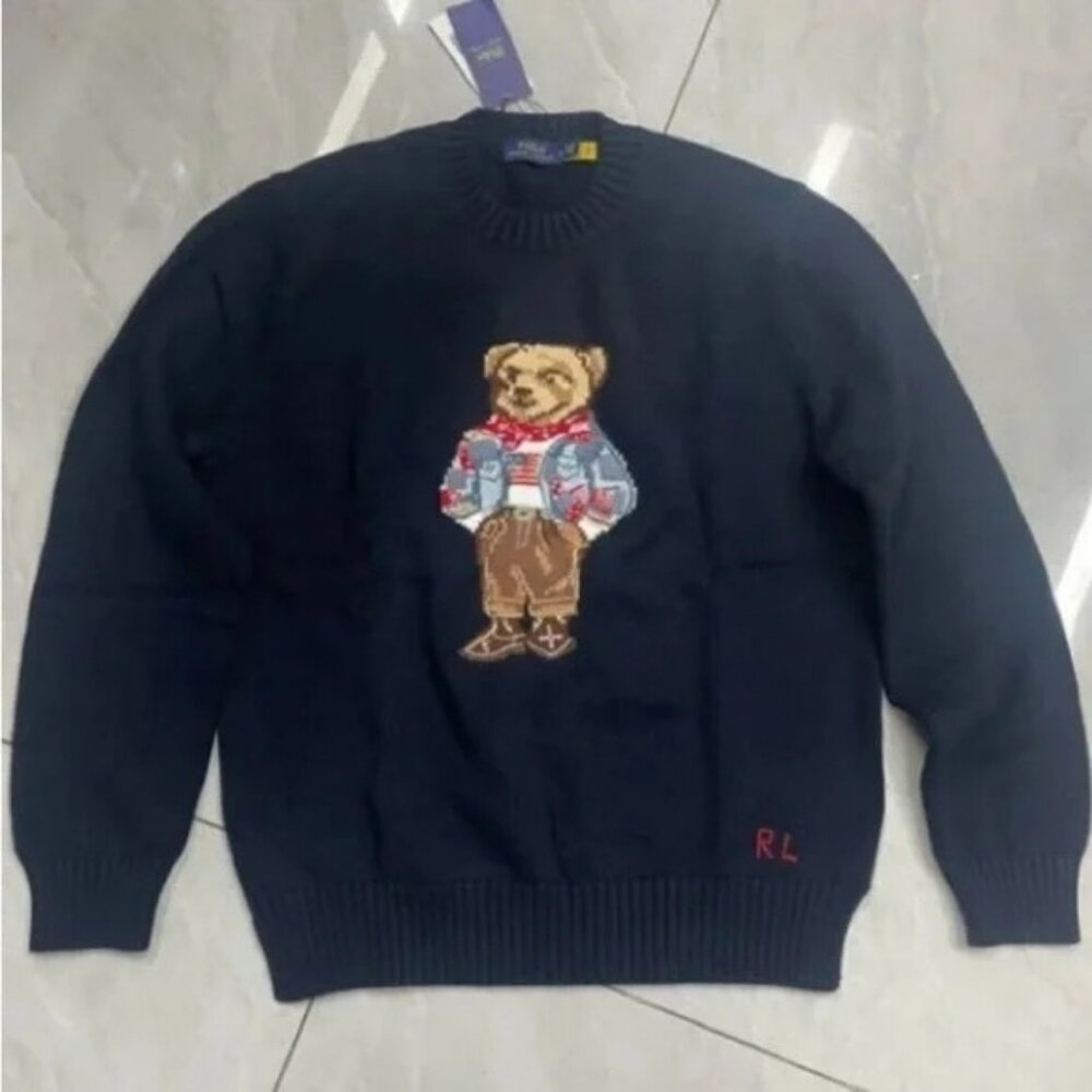 Polo by Ralph Lauren Navy Sweater with Bear Motif